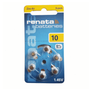 RENATA SIZE 10 ZINC-AIR HEARING AID BATTERIES (6-PACK)